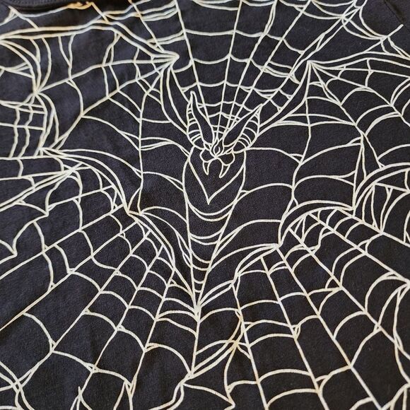 Torrid Heritage Long Sleeve Jersey Black With White Spiderweb Graphic And Bat - Picture 2 of 10